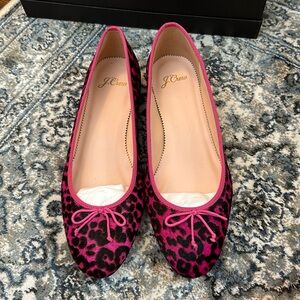 Petite Haircalf Jcrew Kiki Ballet Flats Spotted Peony, New in Box